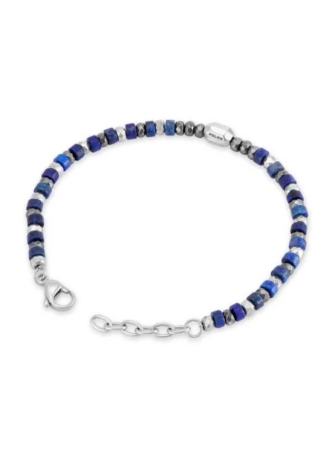بوليس Stonely Stainless Steel Hematite & Lapis Beaded Bracelet for Men